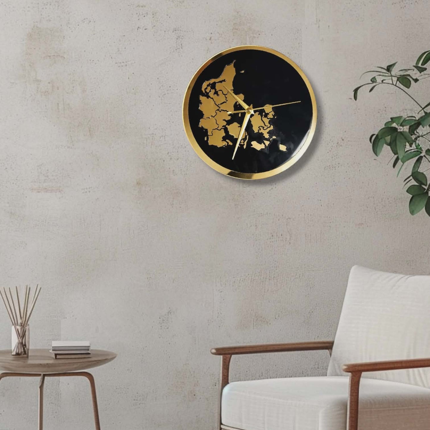 Vægur med kort over Danmark