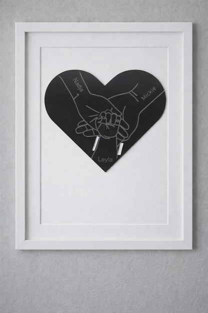 Personligt Familiehjerte – Med Navne 29x25cm