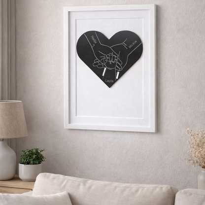 Personligt Familiehjerte – Med Navne 29x25cm