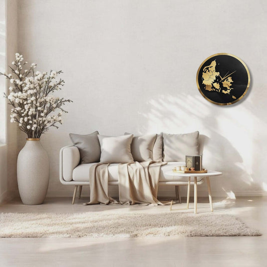 Vægur med kort over Danmark